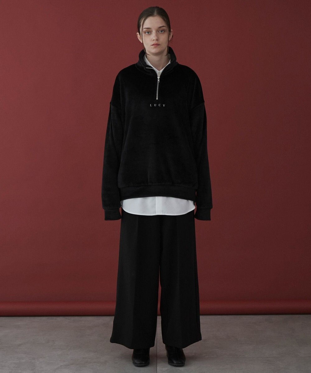 WEGO 【ユニセックス着用ITEM】マイクロシャギーワンポイントハーフZIPプルオーバー 