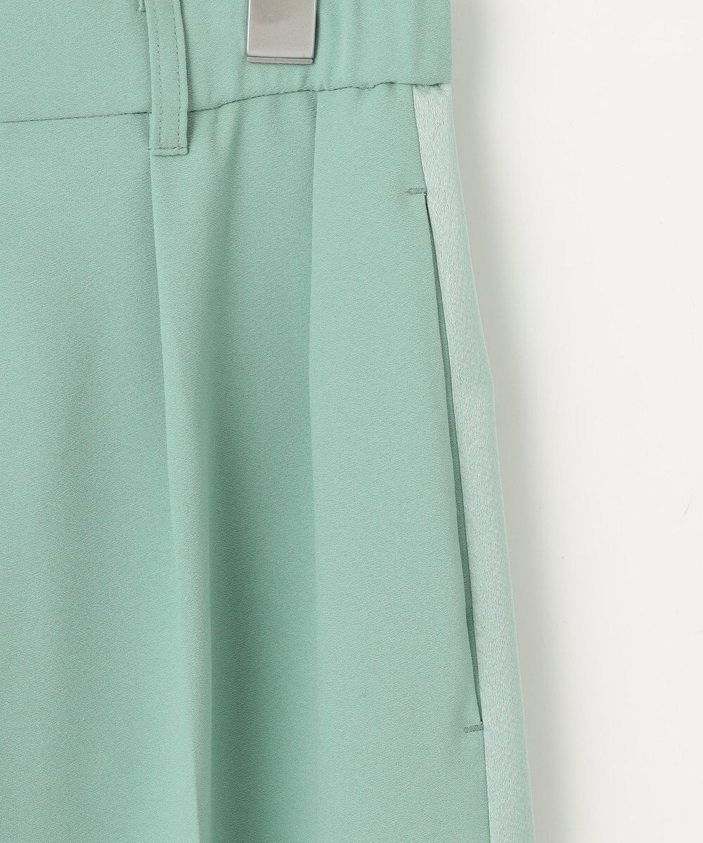 自由区 【SHIHOさんコラボ・洗える】バックサテンジョーゼットワイド パンツ 