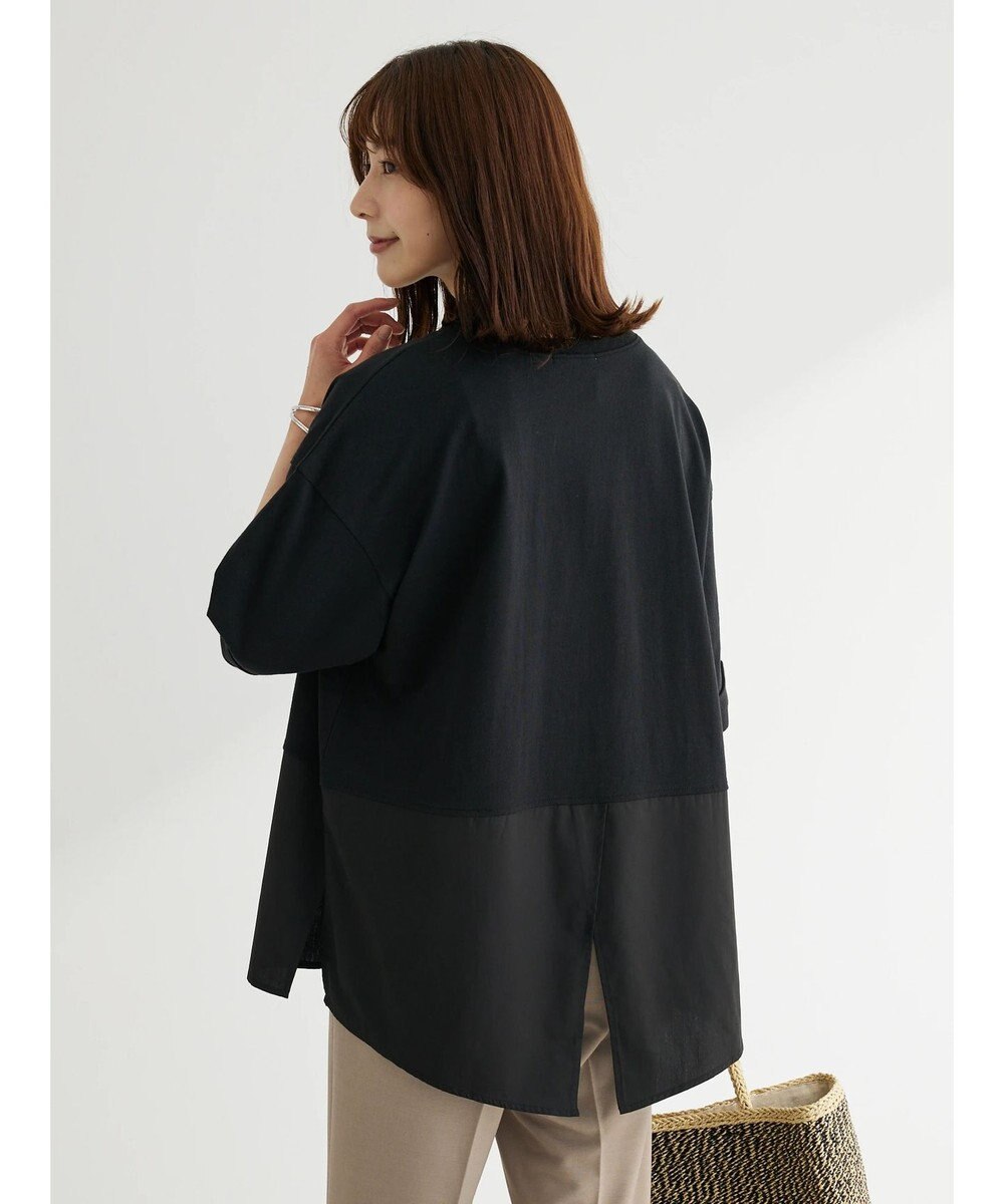 Green Parks ５分袖ドッキングバックスリットチュニック 