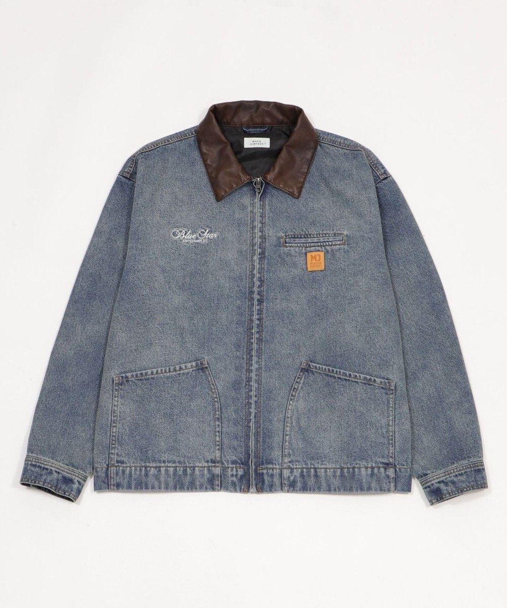 WEGO 【ユニセックス着用ITEM/MLサイズ展開】ワーカーズZIPデニムジャケット 