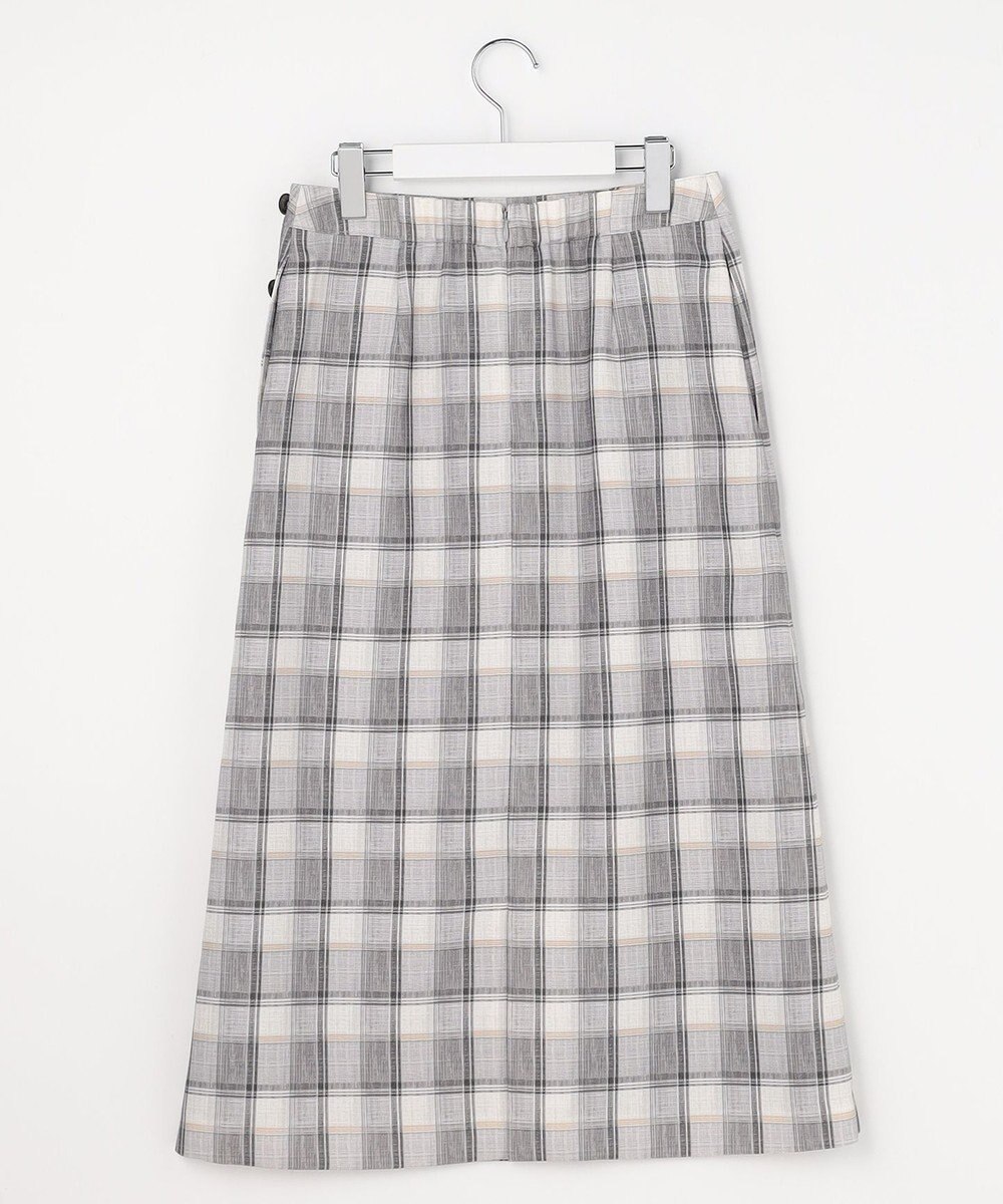 J.PRESS LADIES L スラブ調チェック プリント スカート 