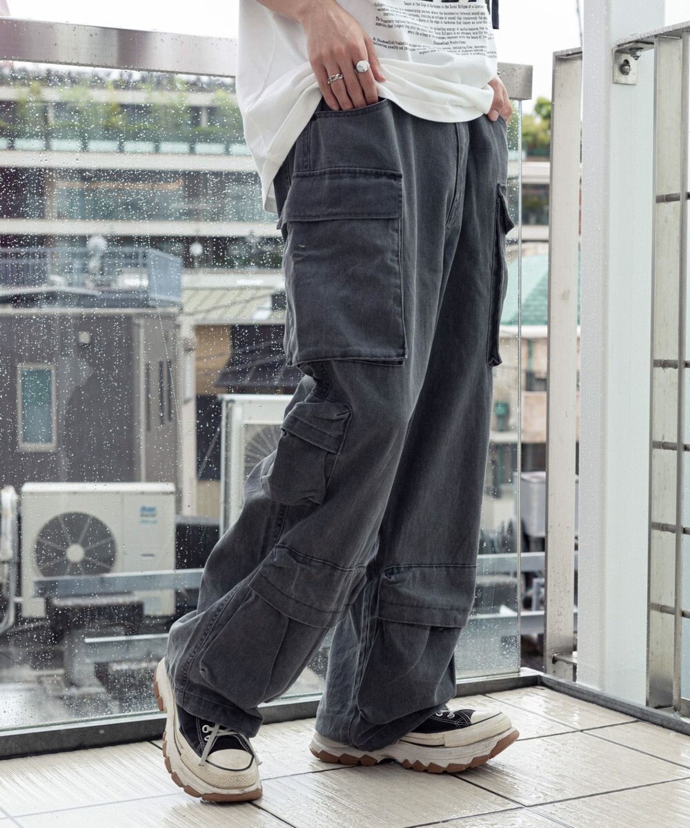 WEGO マルチポケットワイドカーゴパンツ 