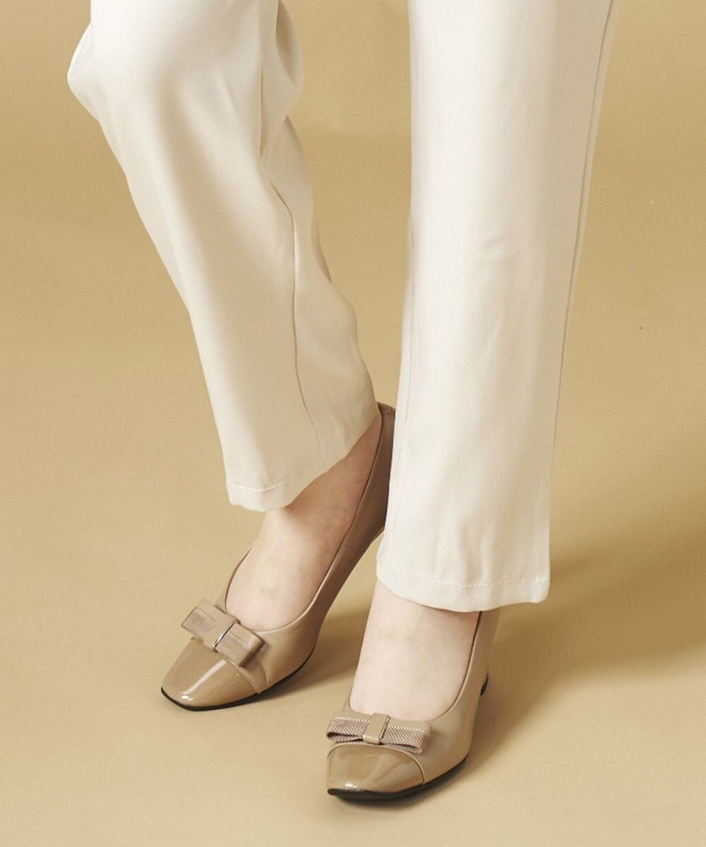 Dominic3 グログランリボン スクエアトゥパンプス 