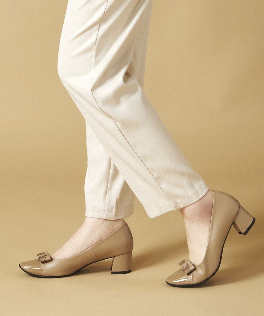 Dominic3 グログランリボン スクエアトゥパンプス 