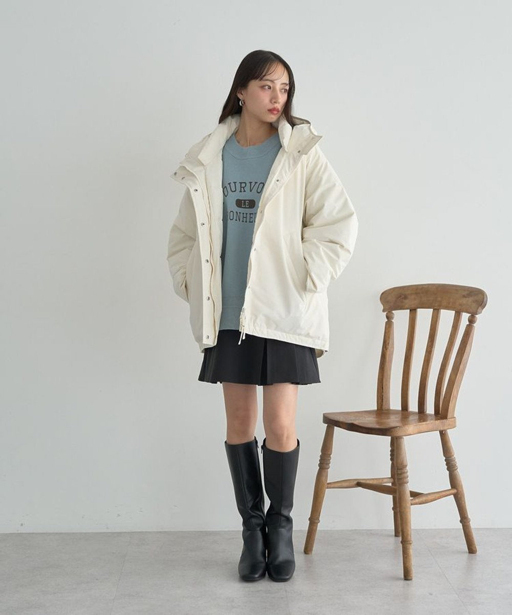 earth music&ecology フーデットパファーコート 