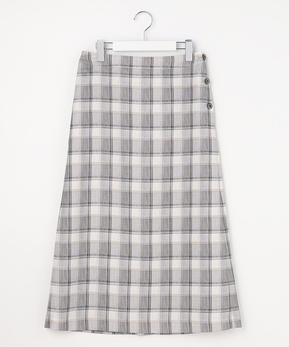 J.PRESS LADIES L スラブ調チェック プリント スカート 