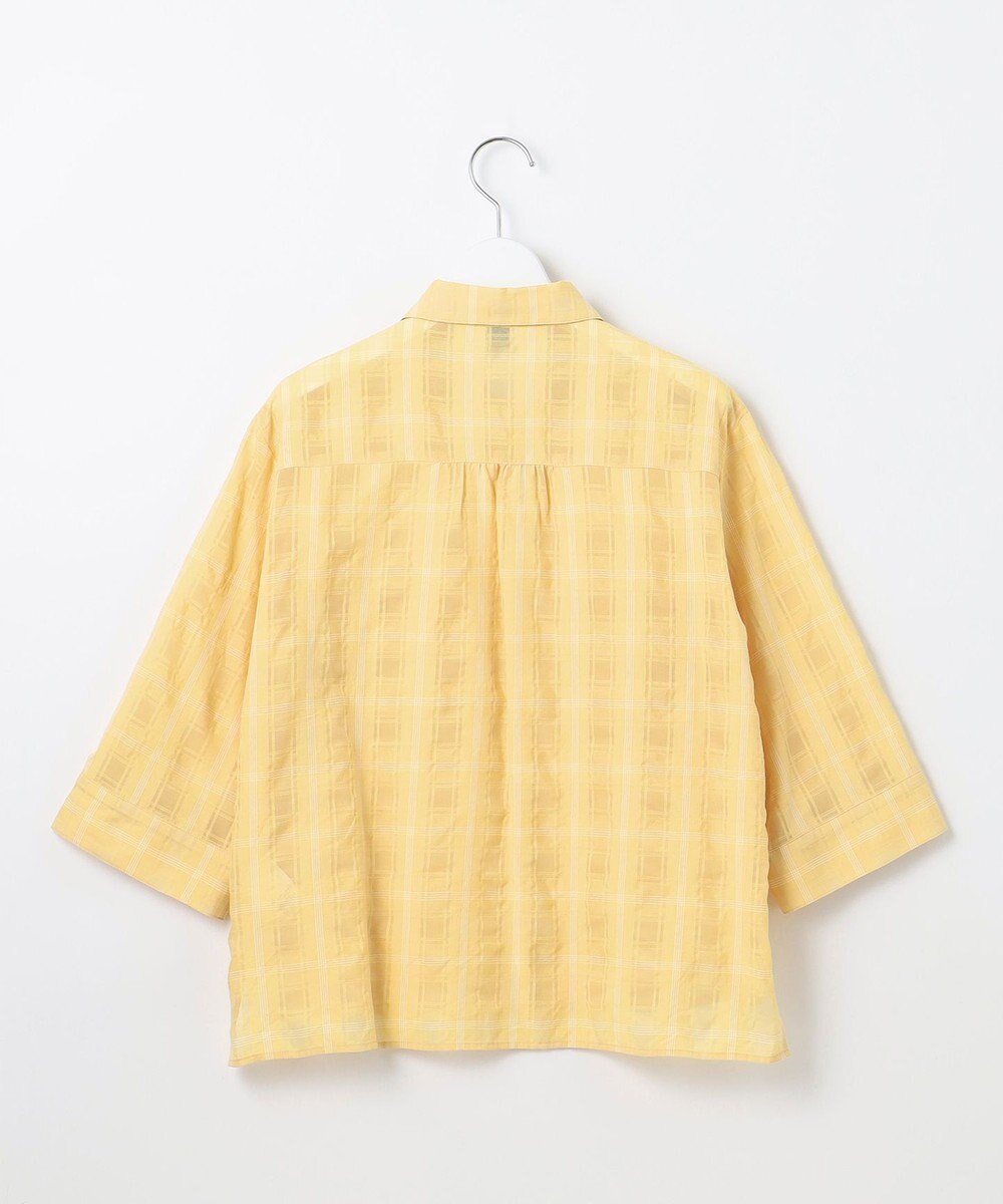 J.PRESS LADIES L 【洗える】SHEER チェック シャツ ブラウス 