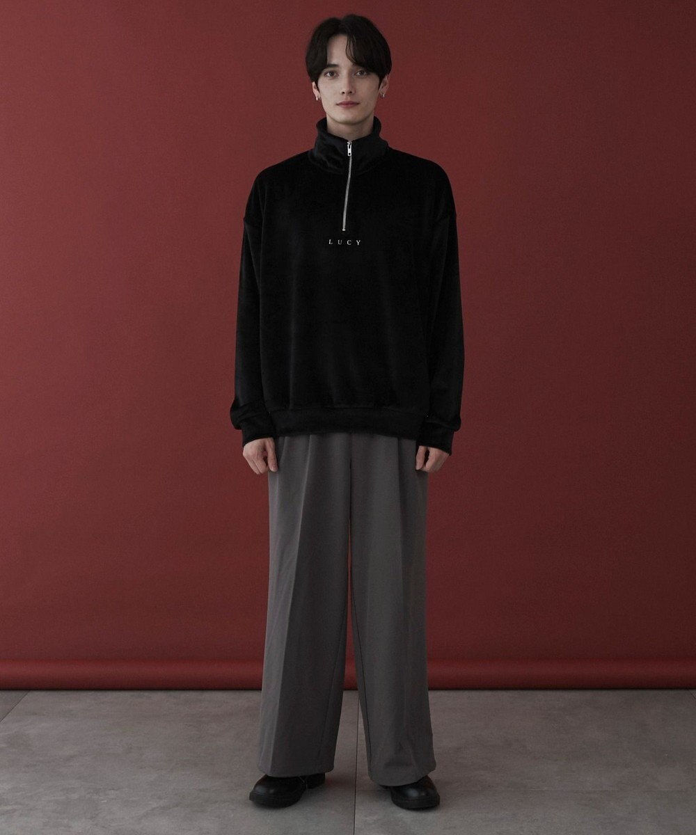 WEGO 【ユニセックス着用ITEM】マイクロシャギーワンポイントハーフZIPプルオーバー 