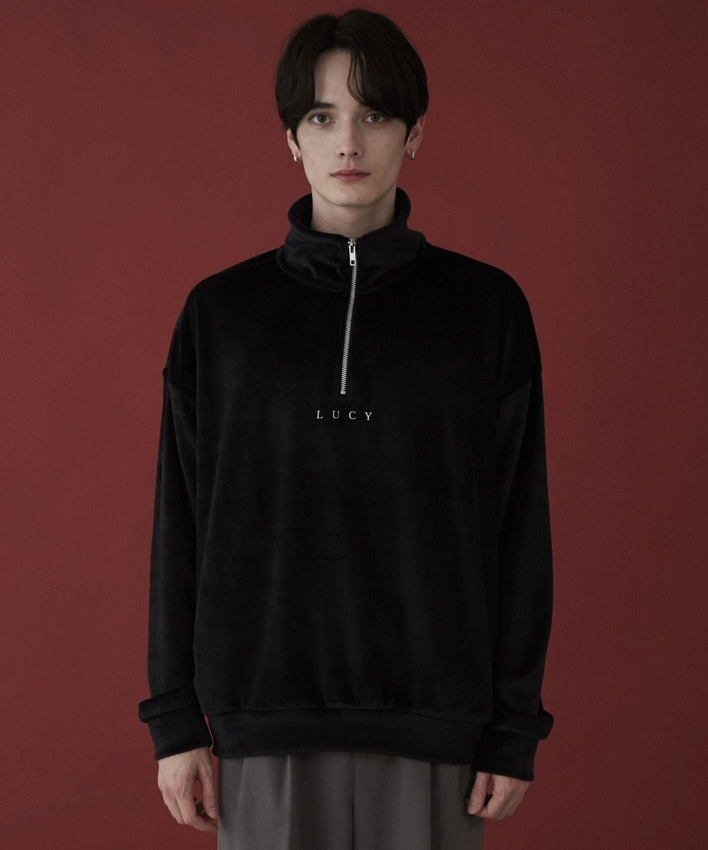 WEGO 【ユニセックス着用ITEM】マイクロシャギーワンポイントハーフZIPプルオーバー 