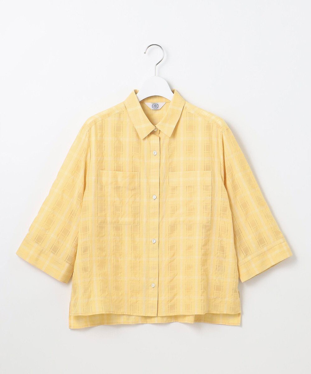 J.PRESS LADIES 【洗える】SHEER チェック シャツ ブラウス 