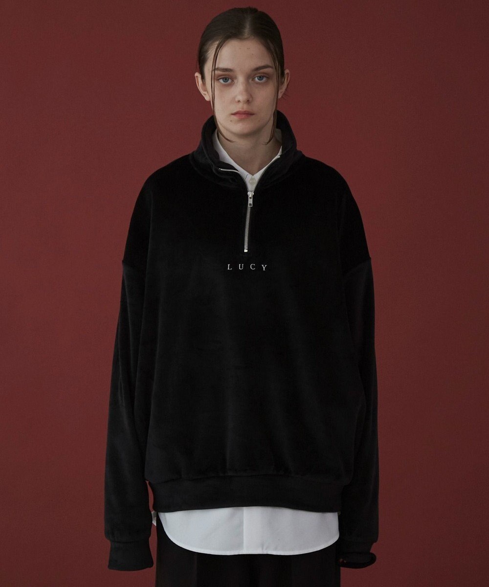 WEGO 【ユニセックス着用ITEM】マイクロシャギーワンポイントハーフZIPプルオーバー 