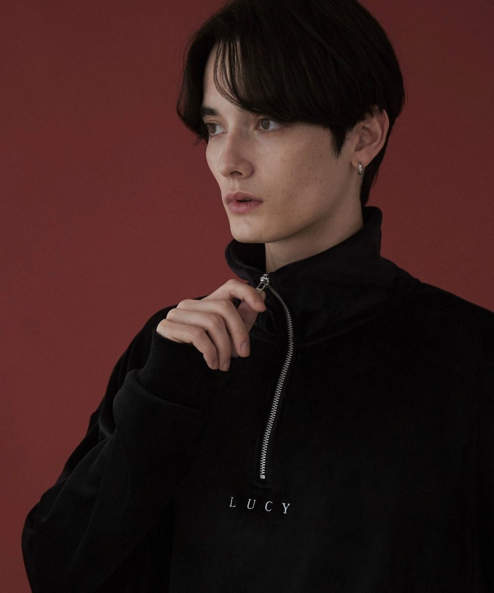 WEGO 【ユニセックス着用ITEM】マイクロシャギーワンポイントハーフZIPプルオーバー 