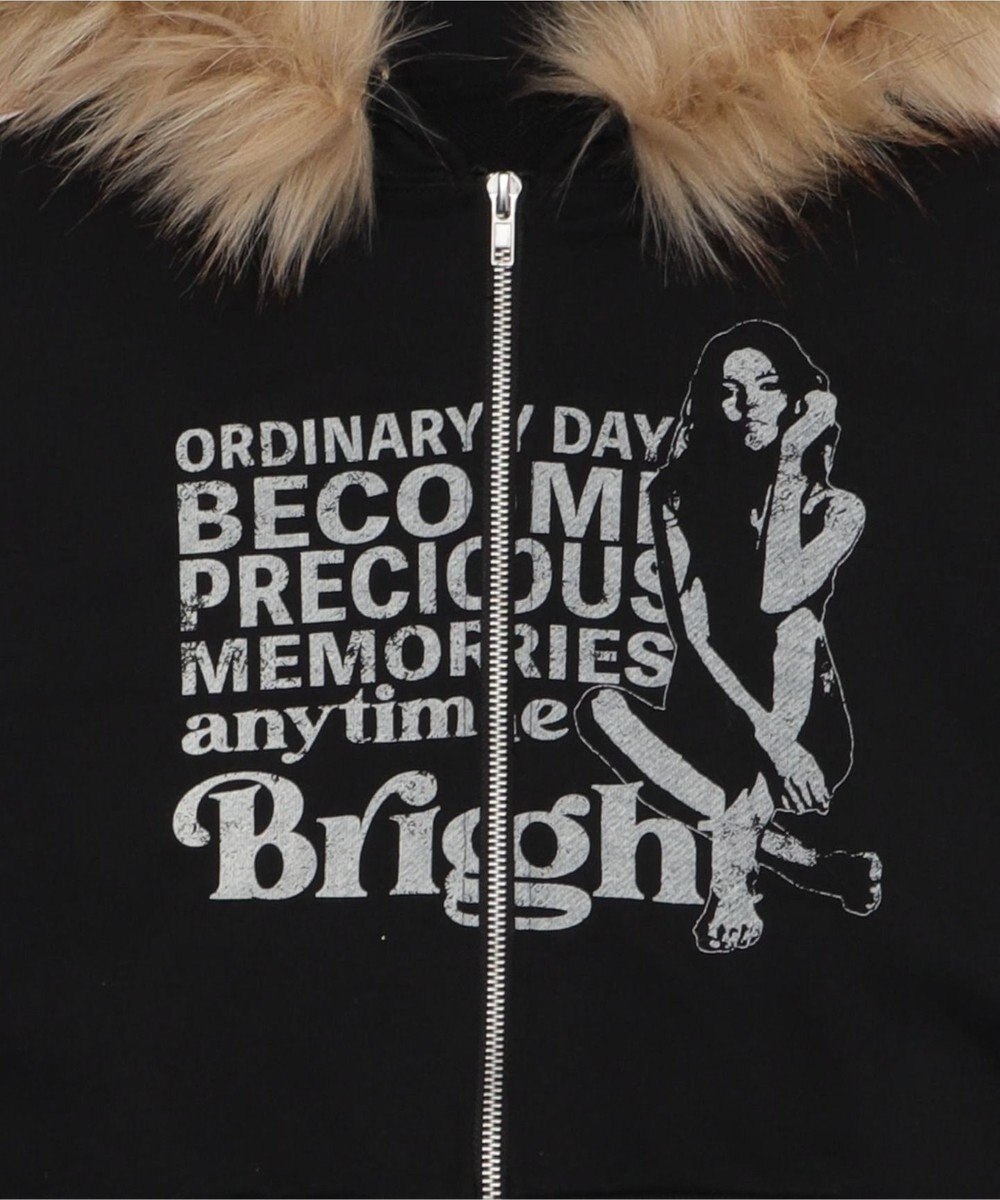 WEGO ファーフードショートZIPパーカー 