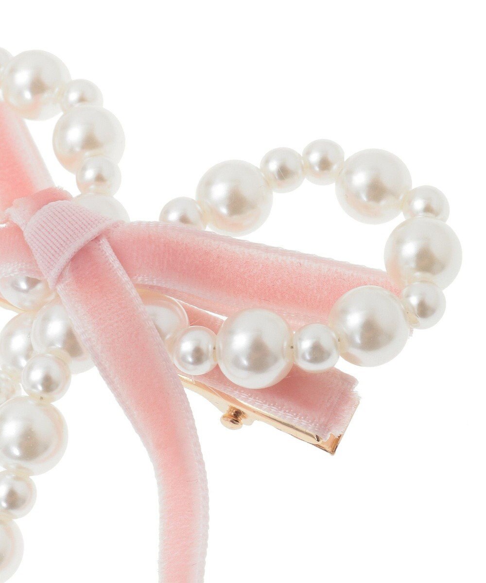 Maison de FLEUR パールベロアリボン2セットクリップ 