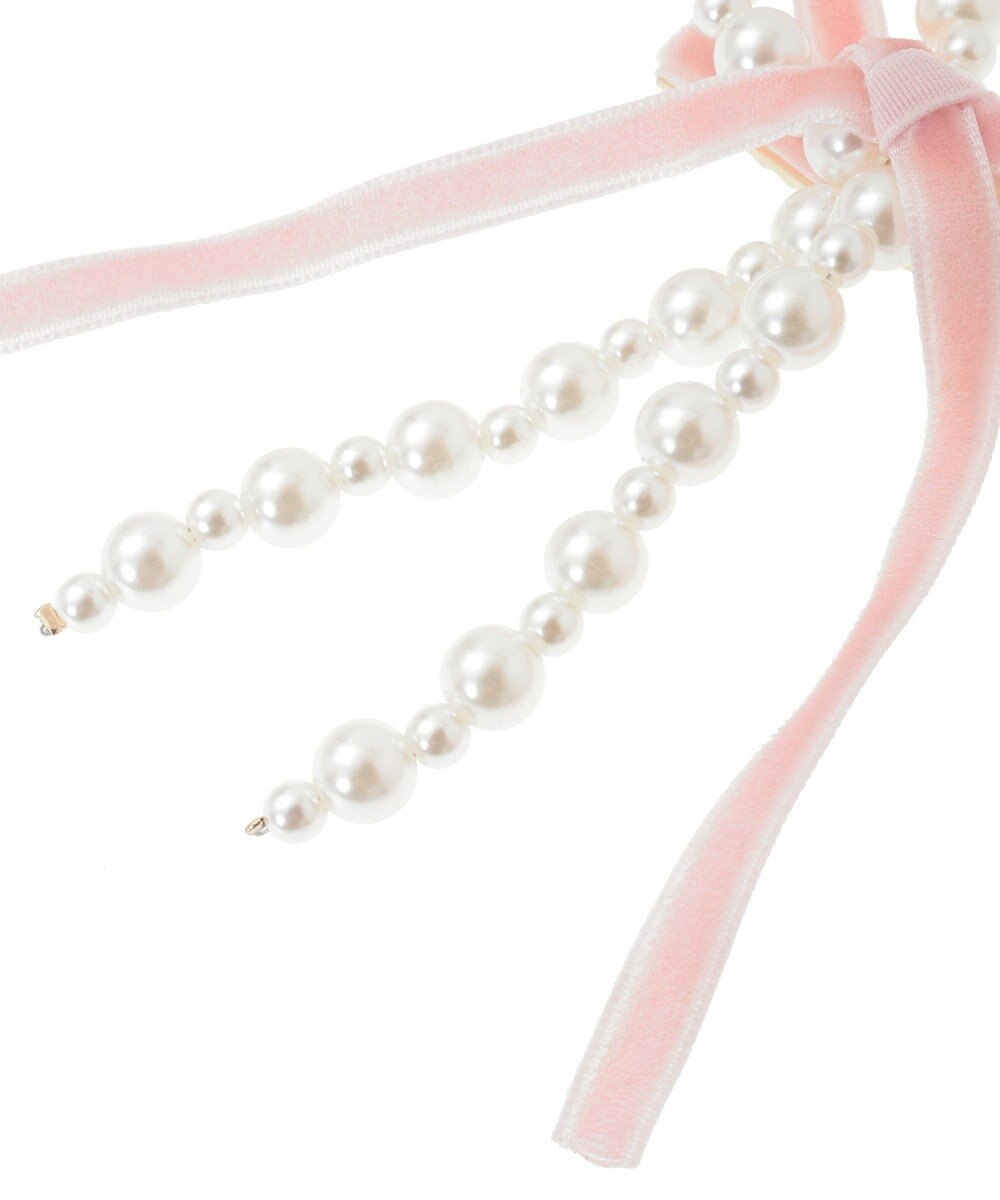 Maison de FLEUR パールベロアリボン2セットクリップ 