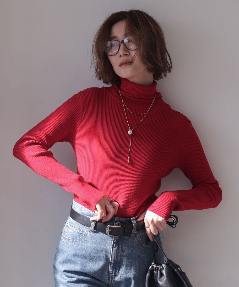 WEGO 【2025年秋冬新作】リブタートルニット 