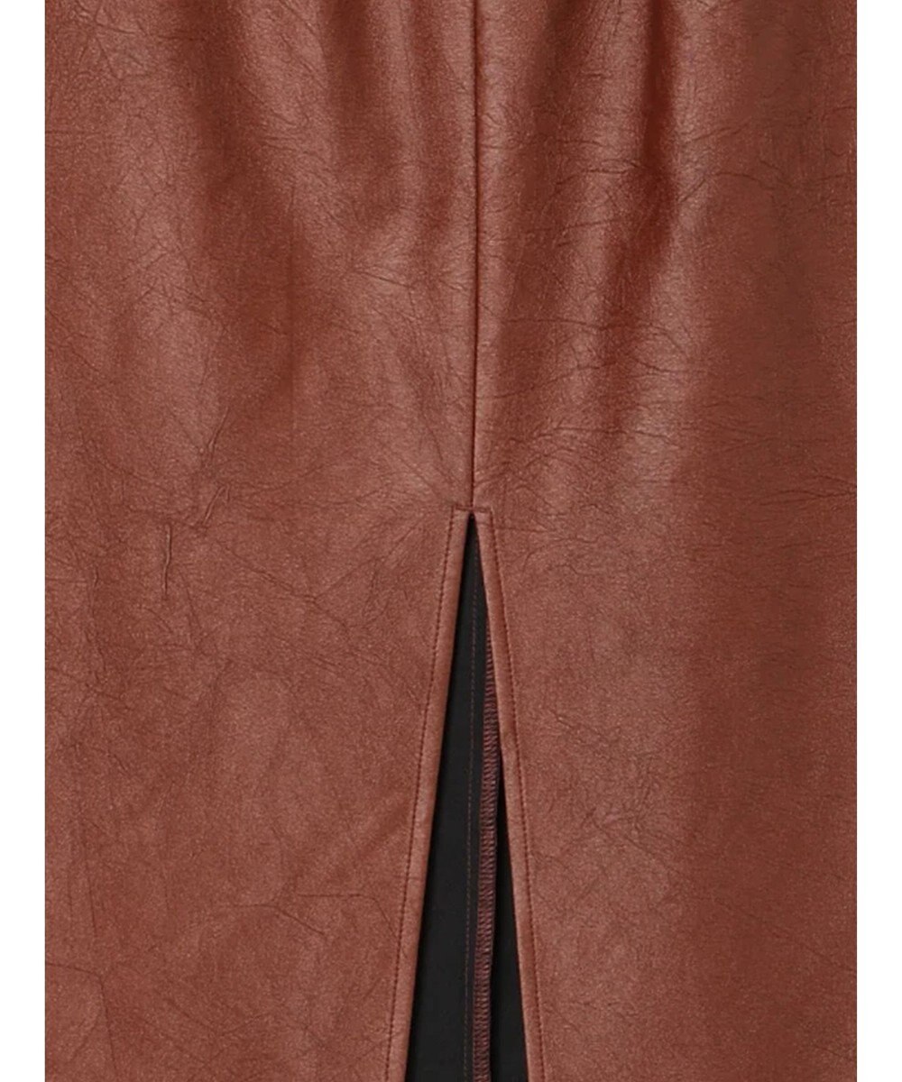 Te chichi クラックレザーライクナロースカート 