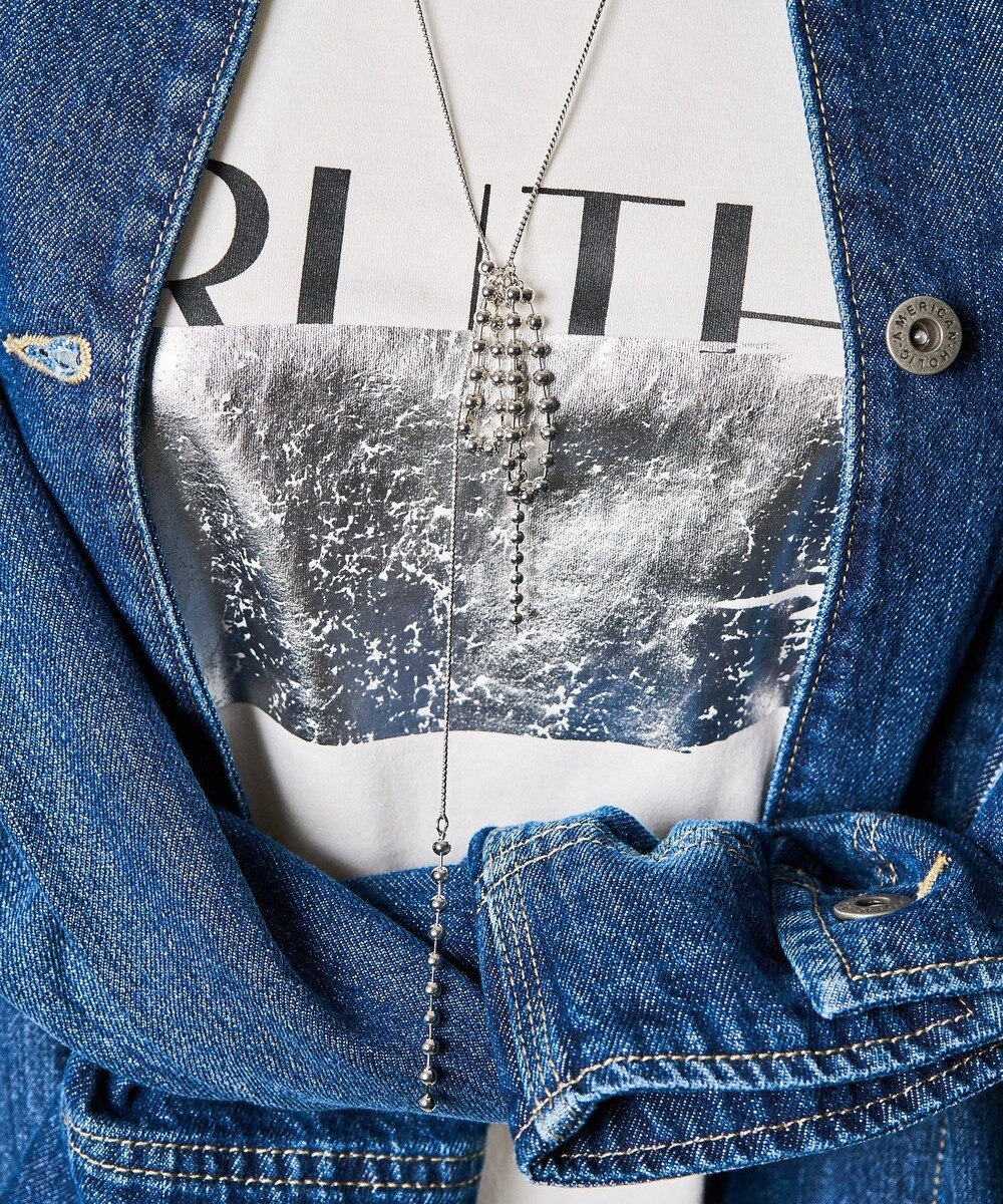 AMERICAN HOLIC ボールチェーンリボンネックレス 