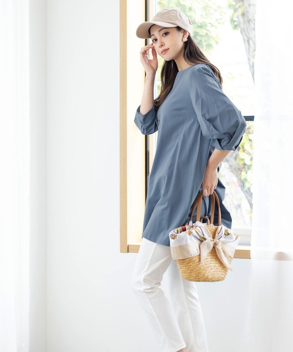 Tiaclasse L 【洗える】大人可愛いバックフレアカットチュニック 