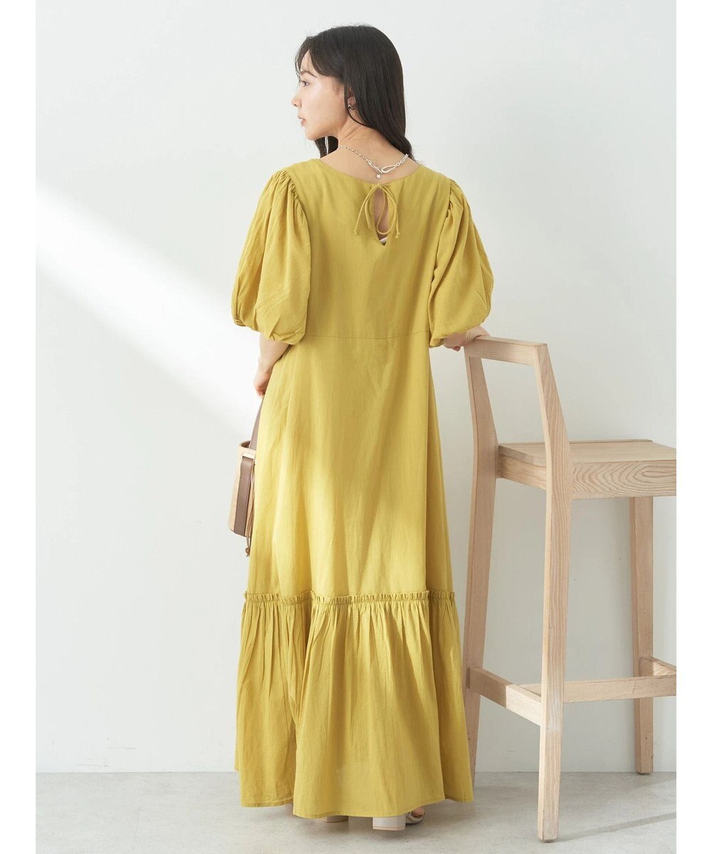 earth music&ecology コットンボイルパフスリーブワンピース 
