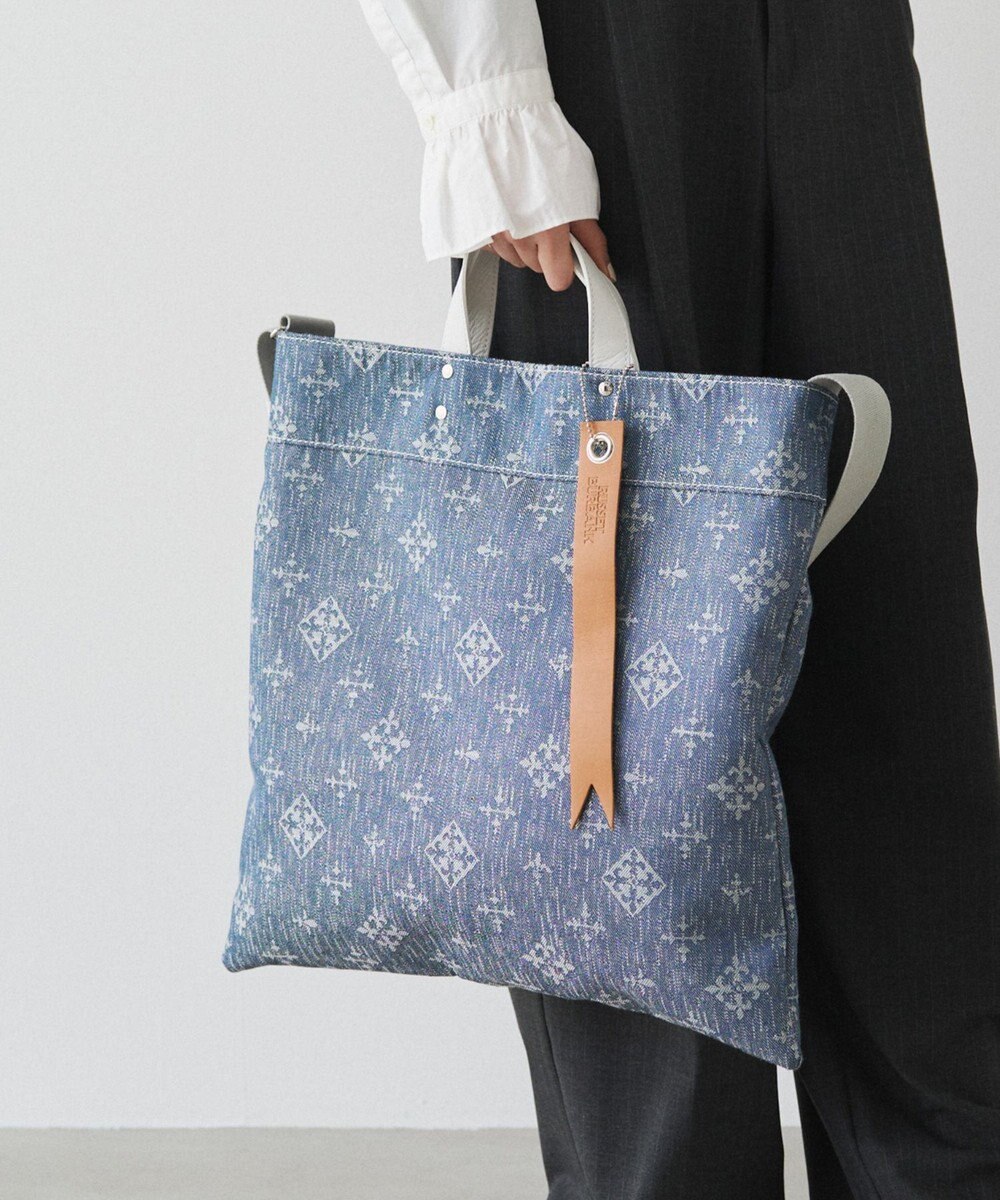 russet デニムジャガード2WAYビッグトートバッグ(CE-1687) 
