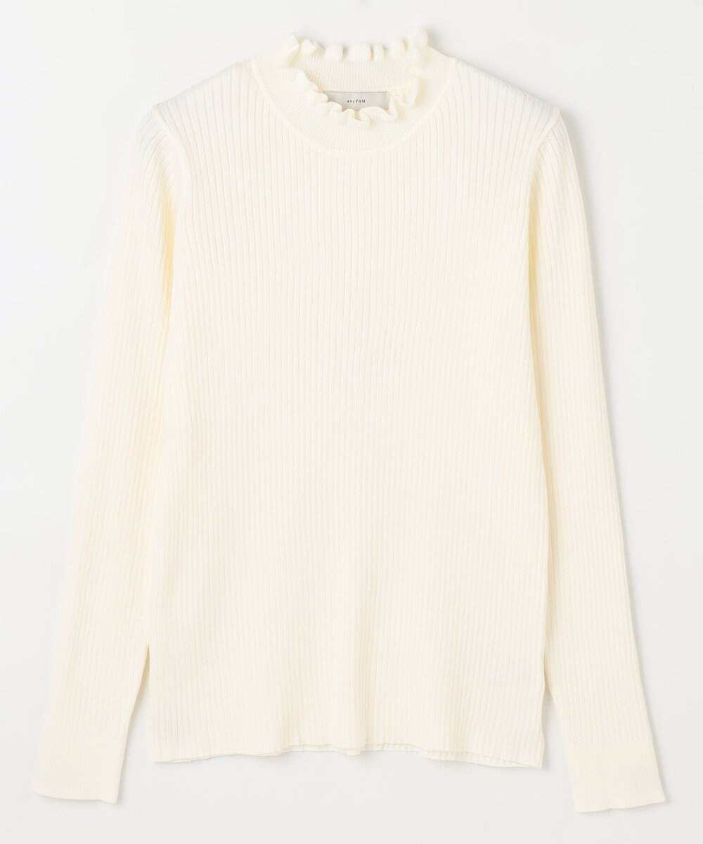 ANY L 【洗濯機可】ウォームニットフリルプルオーバー 