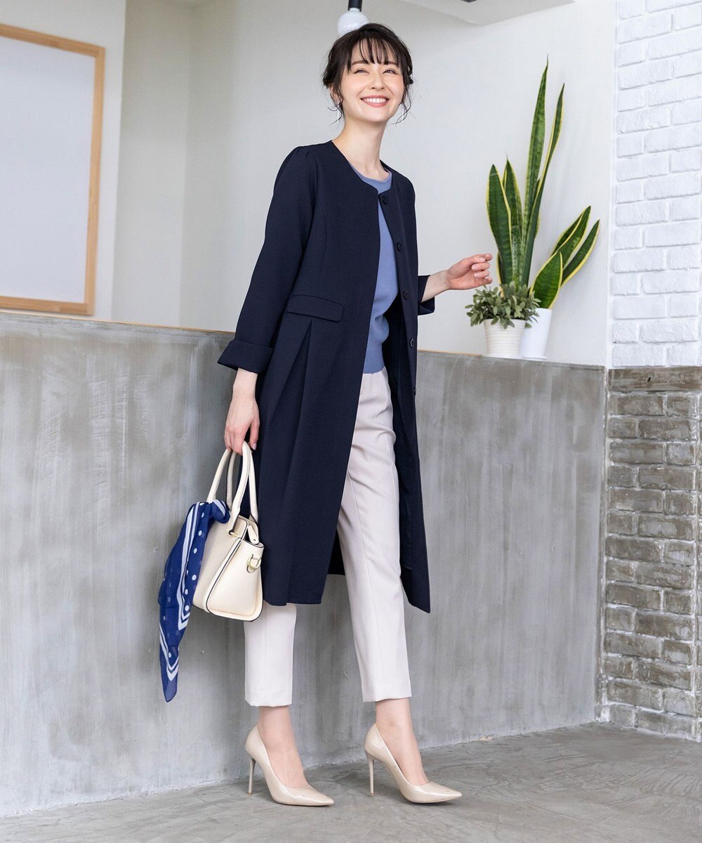 Tiaclasse 【洗える】快適な履き心地のダブルクロステーパードパンツ 