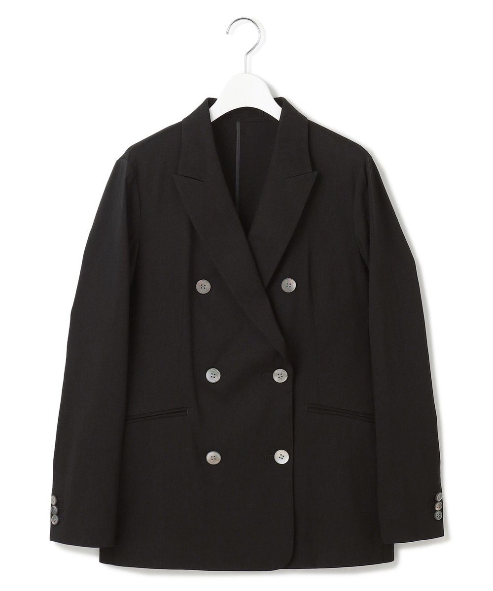 23区 S 【洗える】リネンレーヨンストレッチ ダブル ジャケット 