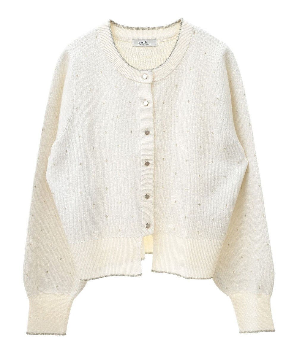earth music&ecology ラメジャカードカーディガン 