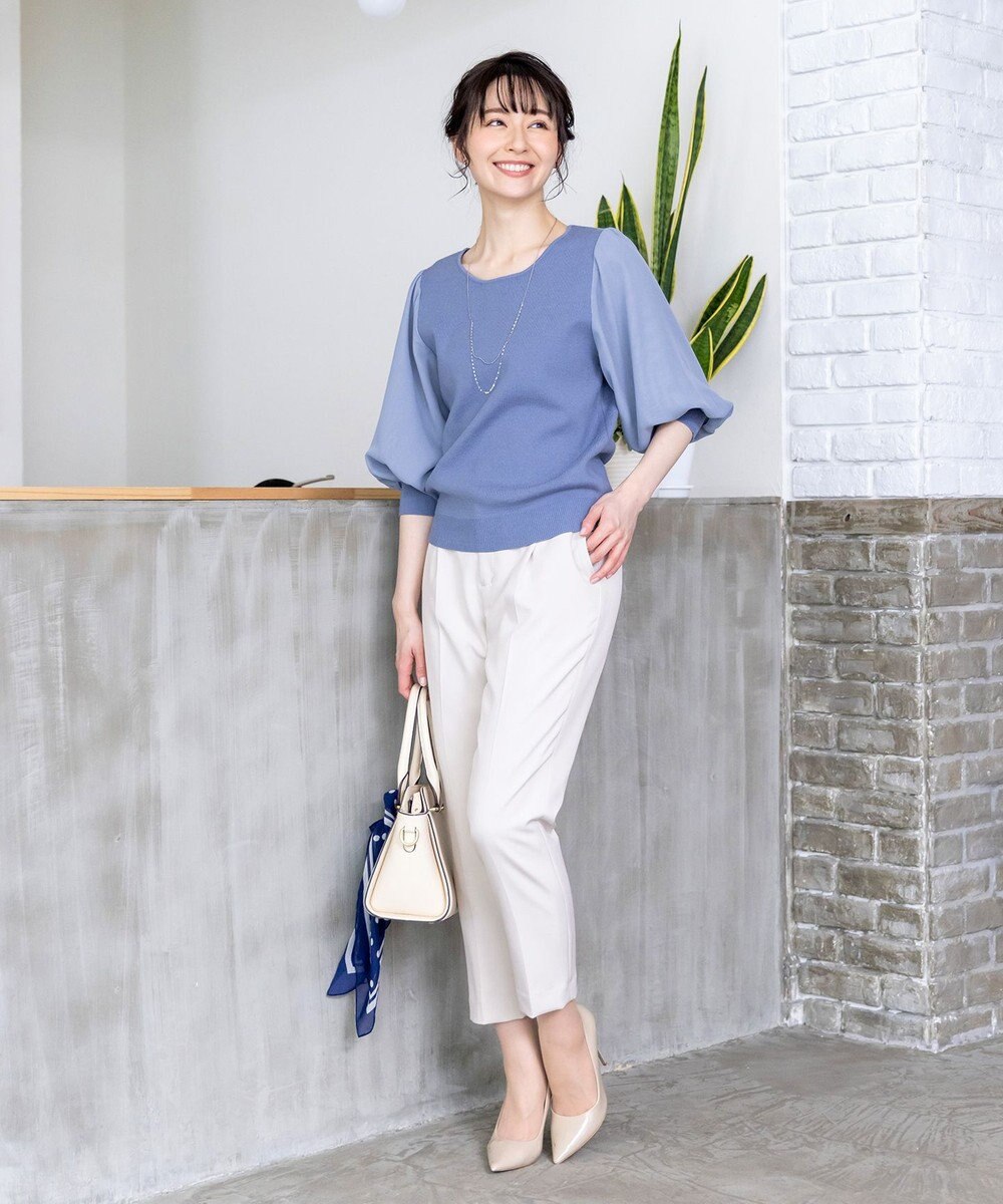 Tiaclasse 【洗える】快適な履き心地のダブルクロステーパードパンツ 