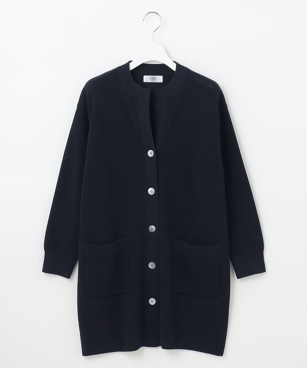 J.PRESS LADIES 【洗える】 ガスコットンアウター キーネック カーディガン 