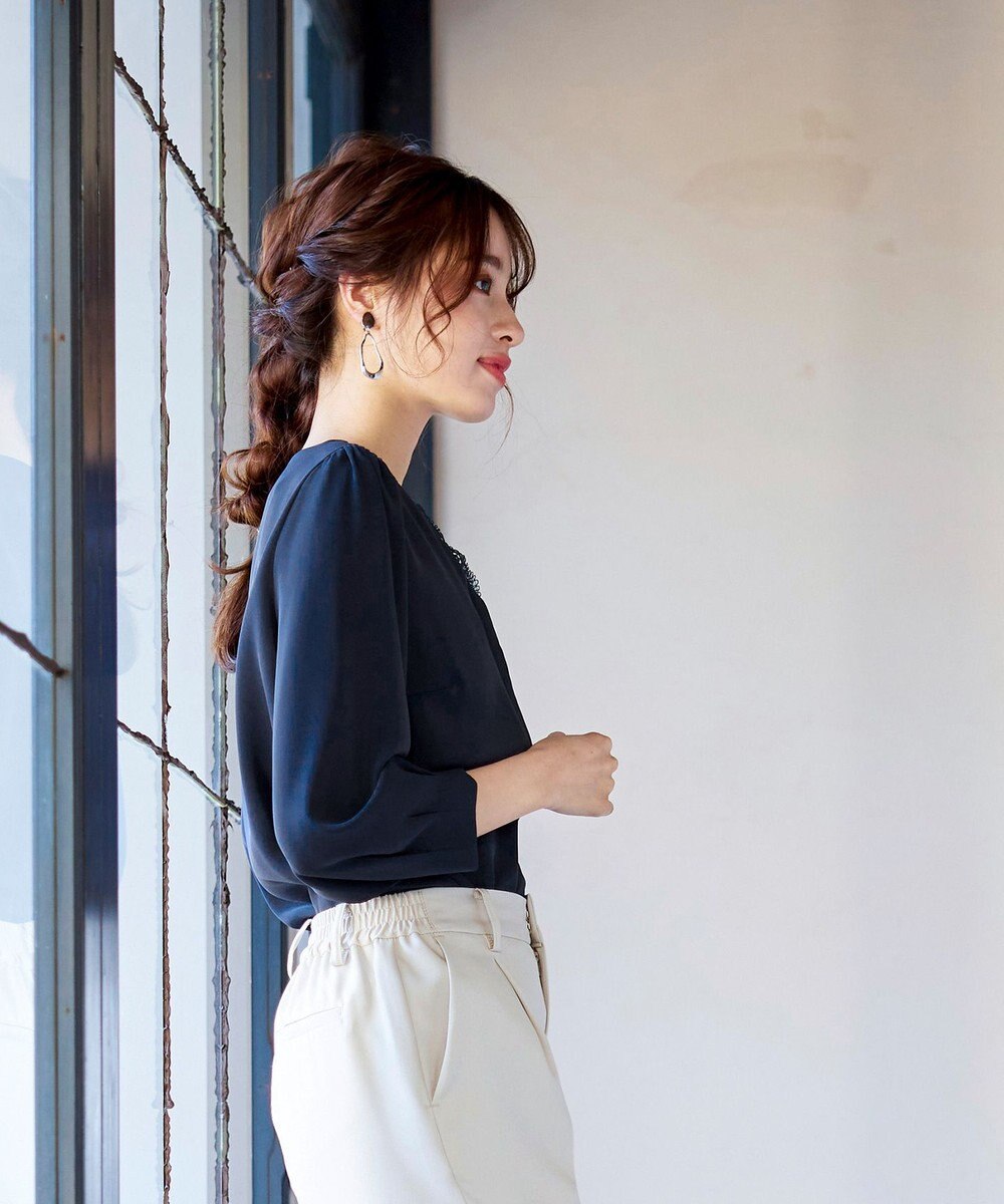 Tiaclasse 【洗える】快適な履き心地のダブルクロステーパードパンツ 