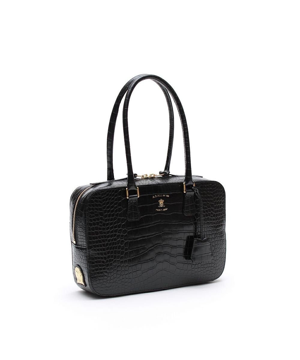 A.D.M.J. 【牛革】クロコ型押し ボストン28cm 
