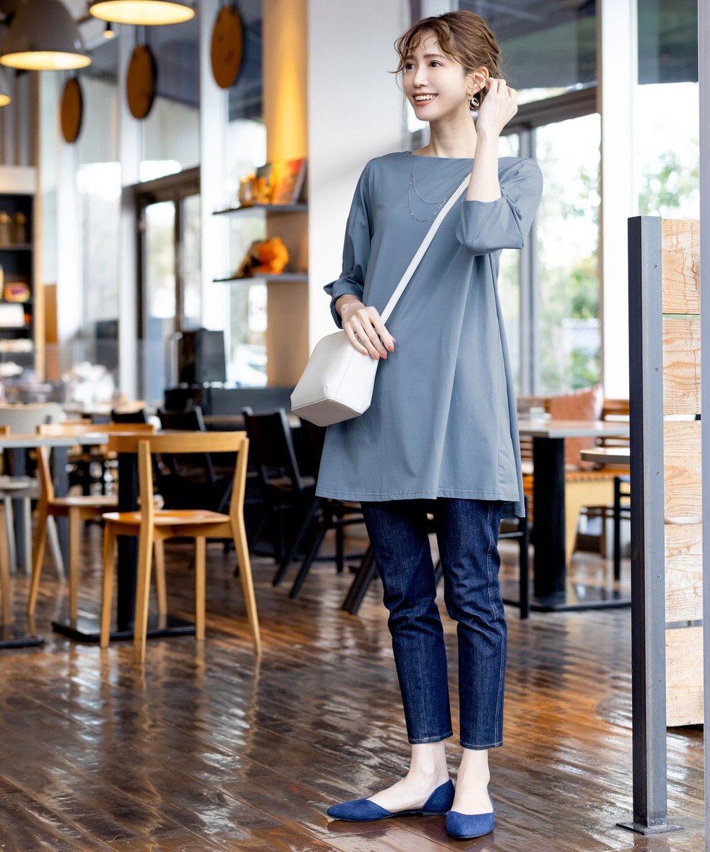 Tiaclasse 【洗える】大人可愛いバックフレアカットチュニック 