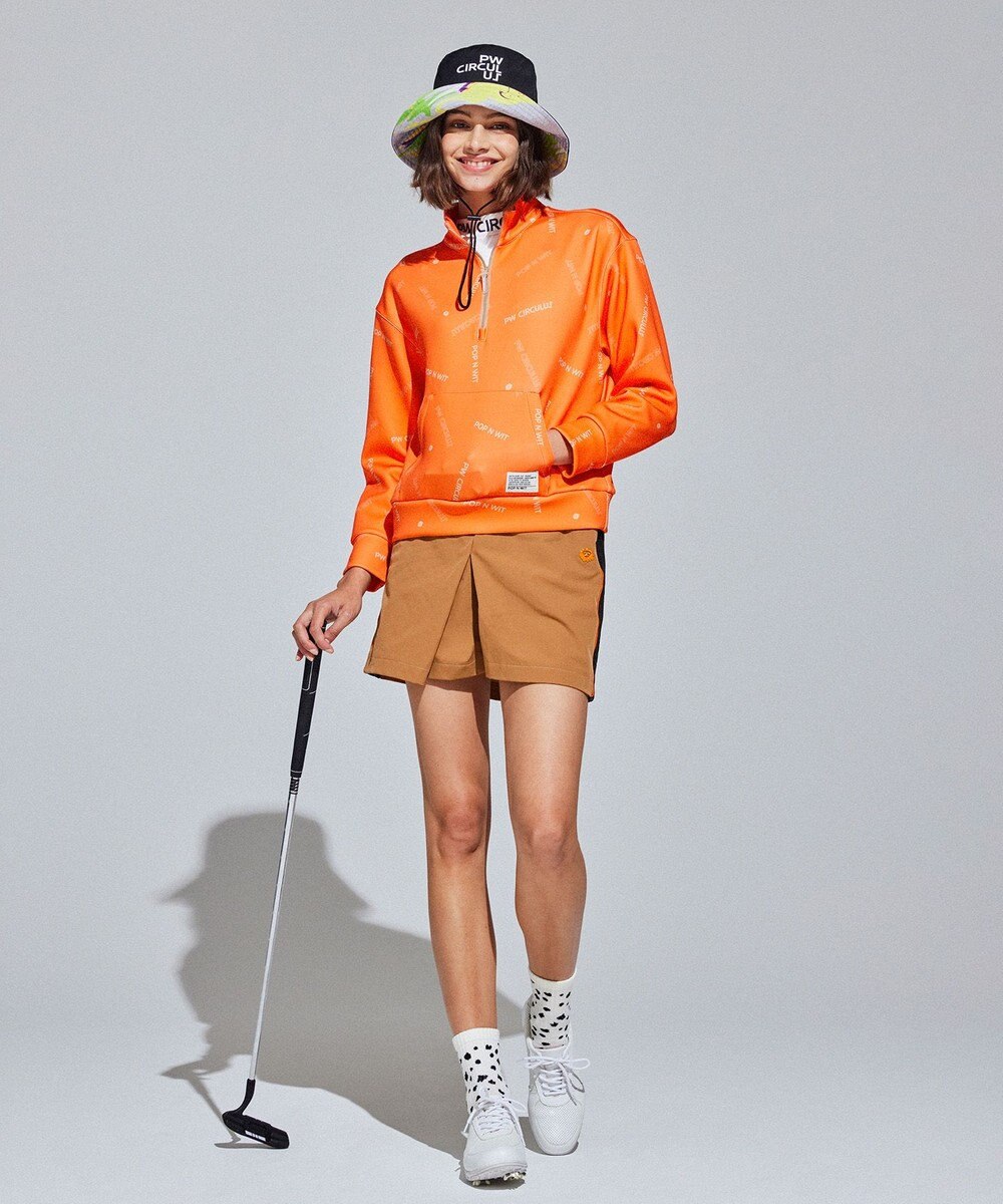 PW CIRCULUS 【 伸縮性あり 】【WOMEN】 LOGO ハーフジッププルオーバー 