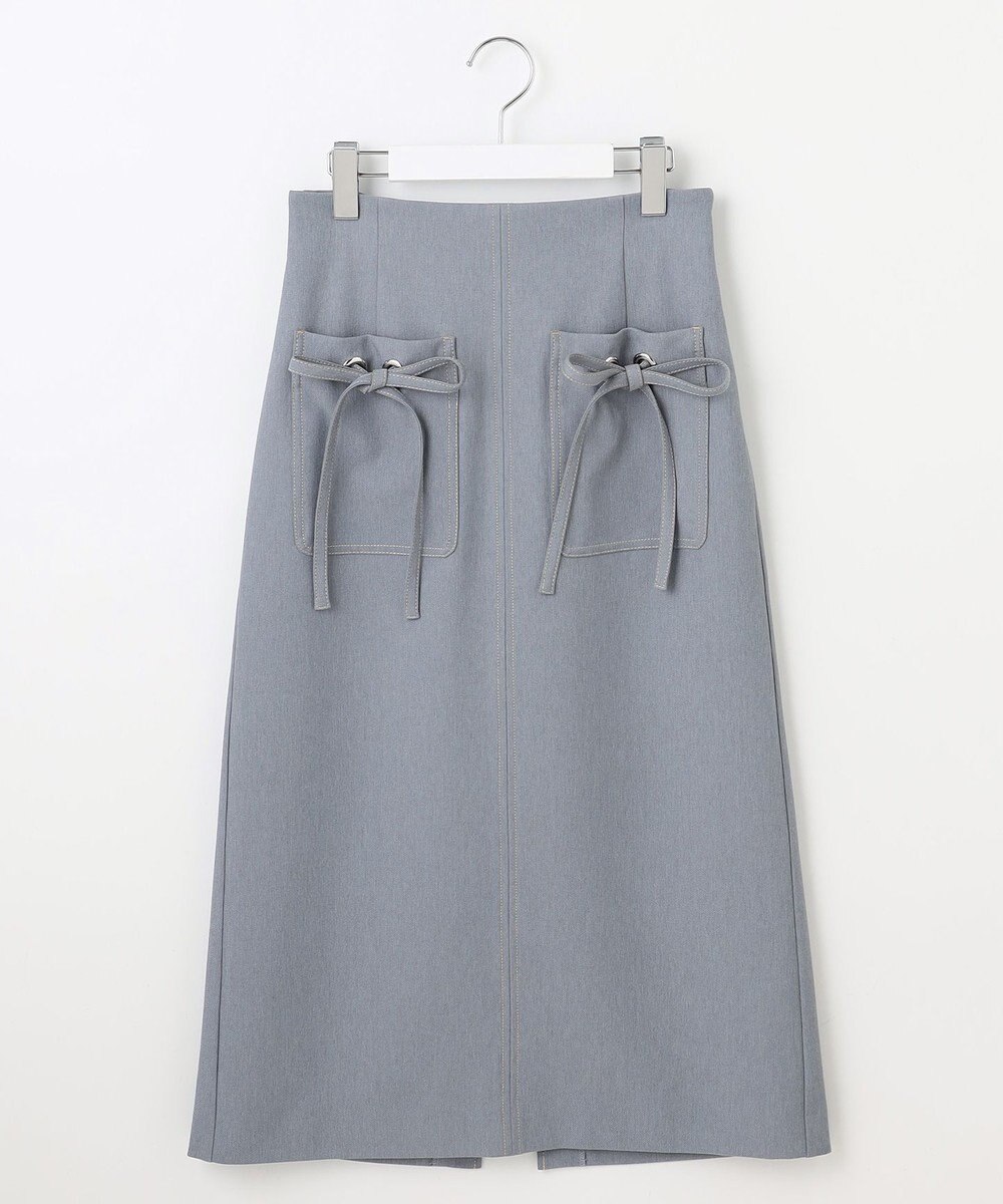 Feroux 【洗える】リボンポケット付きIライン スカート 