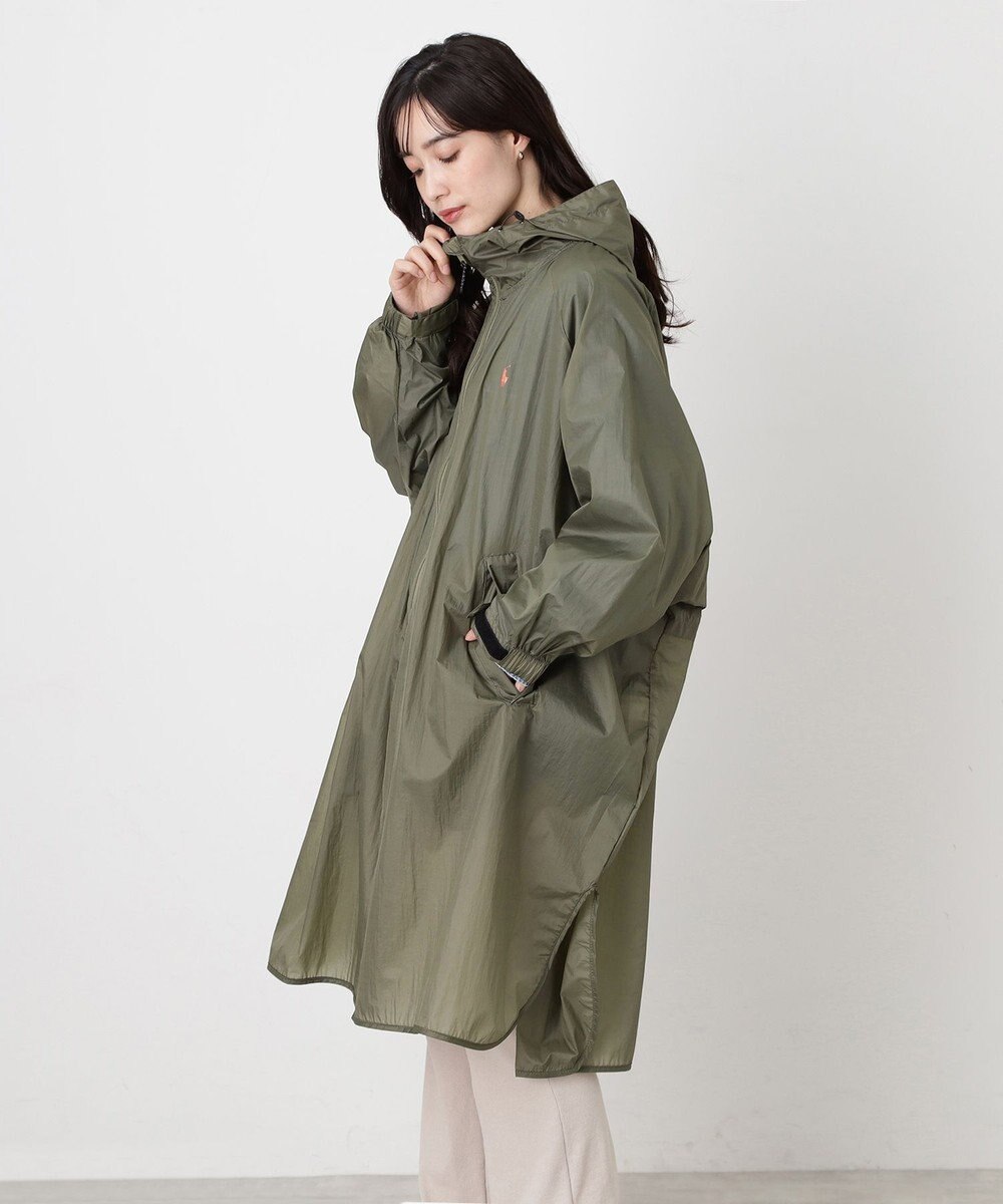 MOONBAT POLO RALPH LAUREN(ポロ ラルフローレン) ポロポニー レインコート ライトウェイト レインポンチョ  無地 フード 収納袋 レディース 