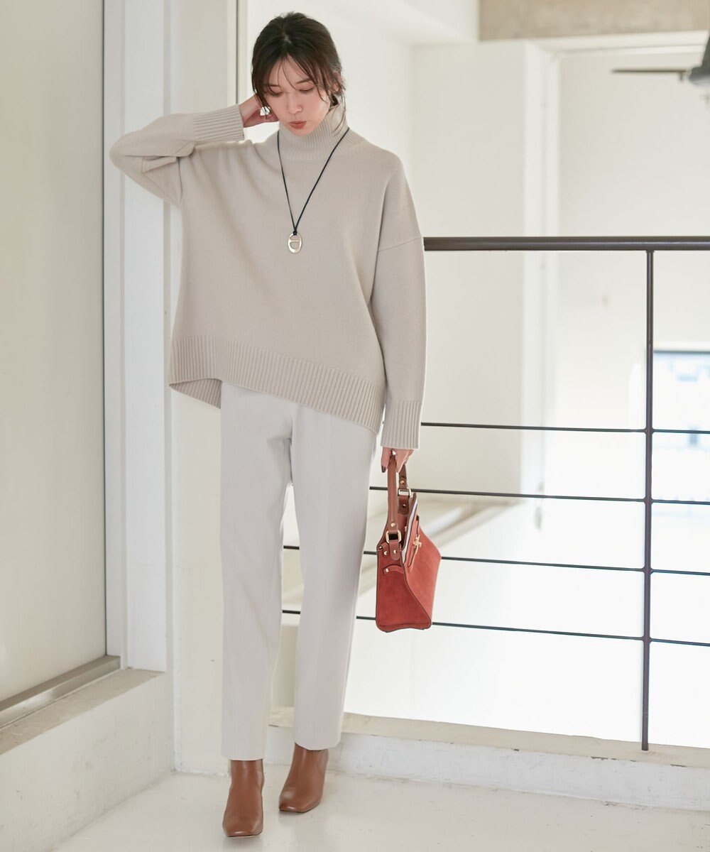 23区 L 【好評につき新色追加/CLASSY.1月号掲載】ウールカシミヤブレンド スタンドネック ニット 