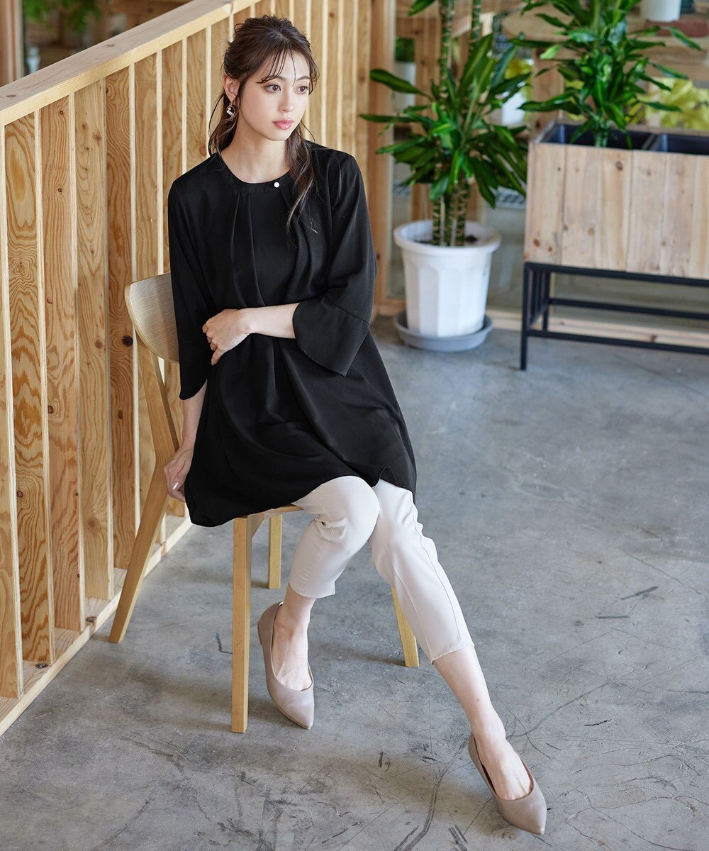 Tiaclasse L 【洗える】花びらスリーブチュニック 