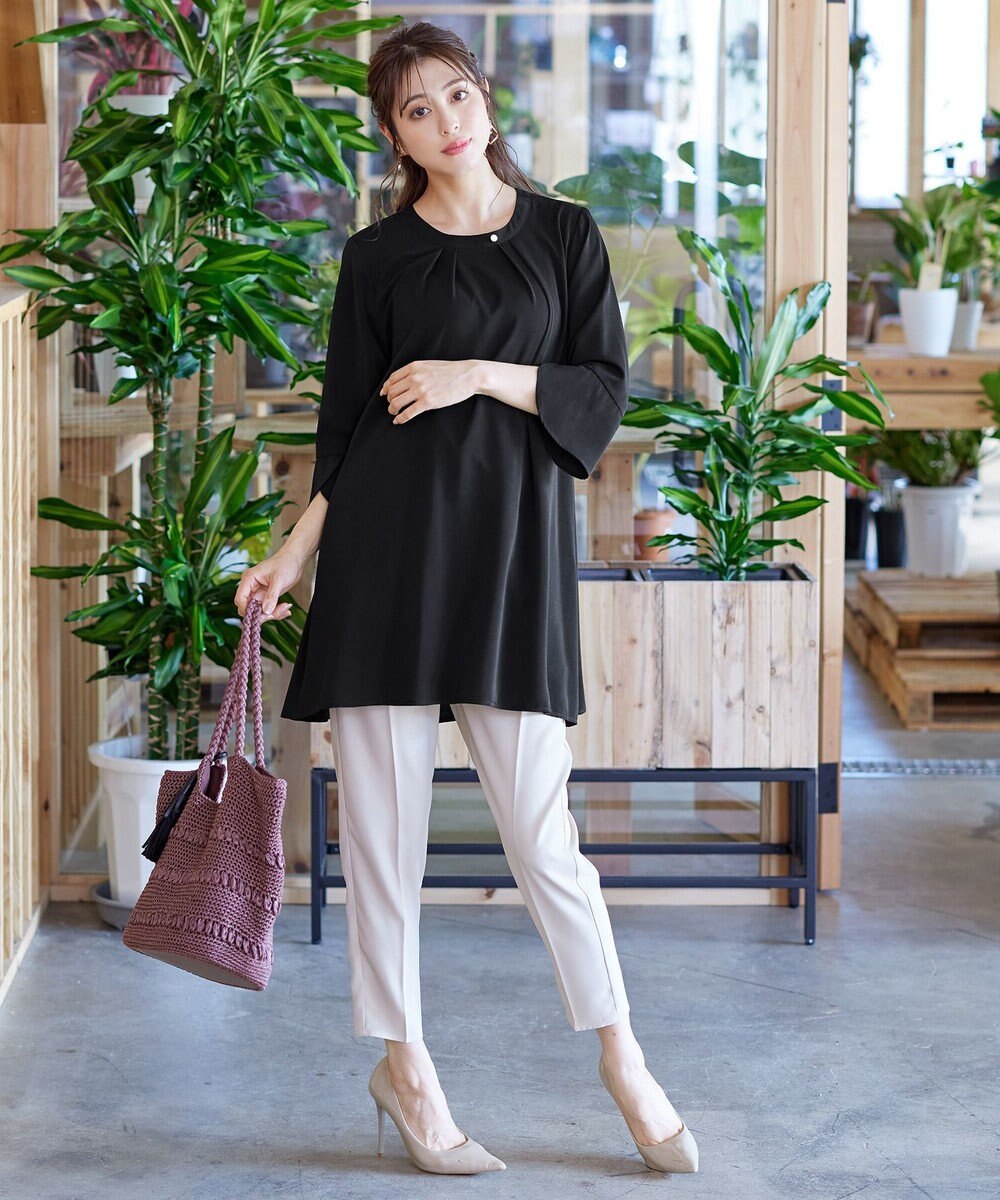 Tiaclasse L 【洗える】花びらスリーブチュニック 