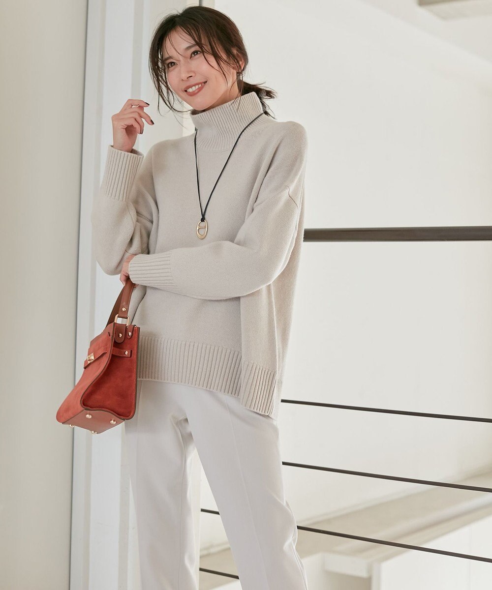 23区 S 【好評につき新色追加/CLASSY.1月号掲載】ウールカシミヤブレンド スタンドネック ニット 