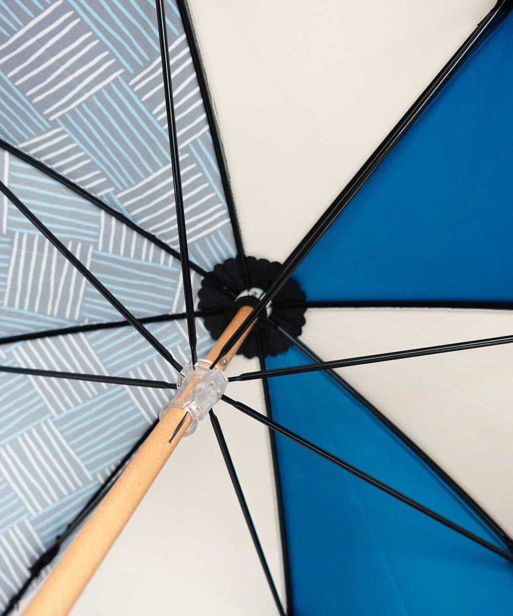 +RING 【UVカット95%以上】【UPF50＋】プラスリング レディース向け 晴雨兼用（長ショート） BLU/WHT T1295 