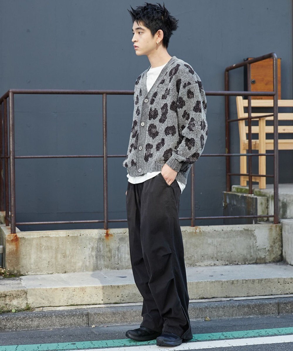 WEGO ベロアモールパターンカーディガン 