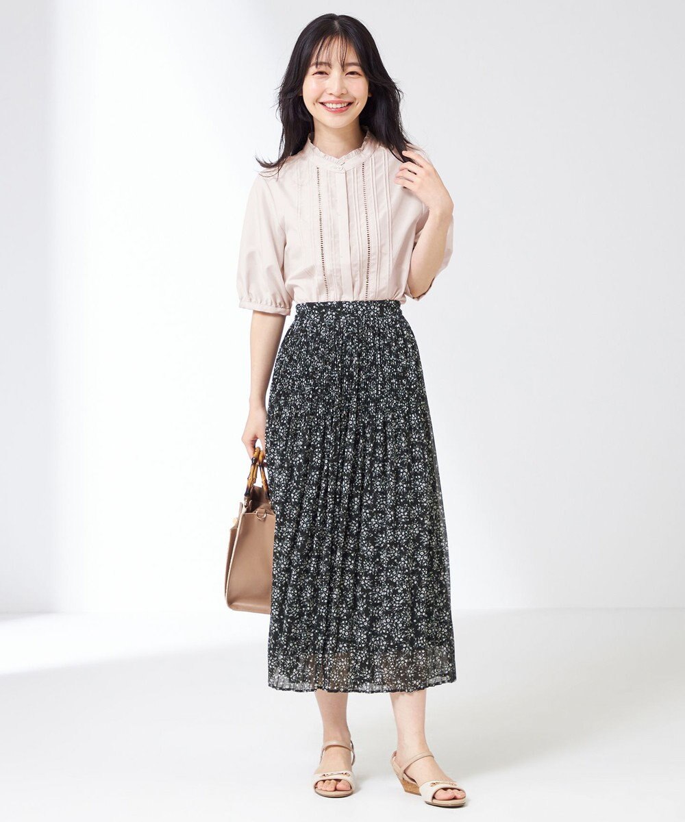 ANY SIS S 【洗える】フリルスタンドピンタック ブラウス 