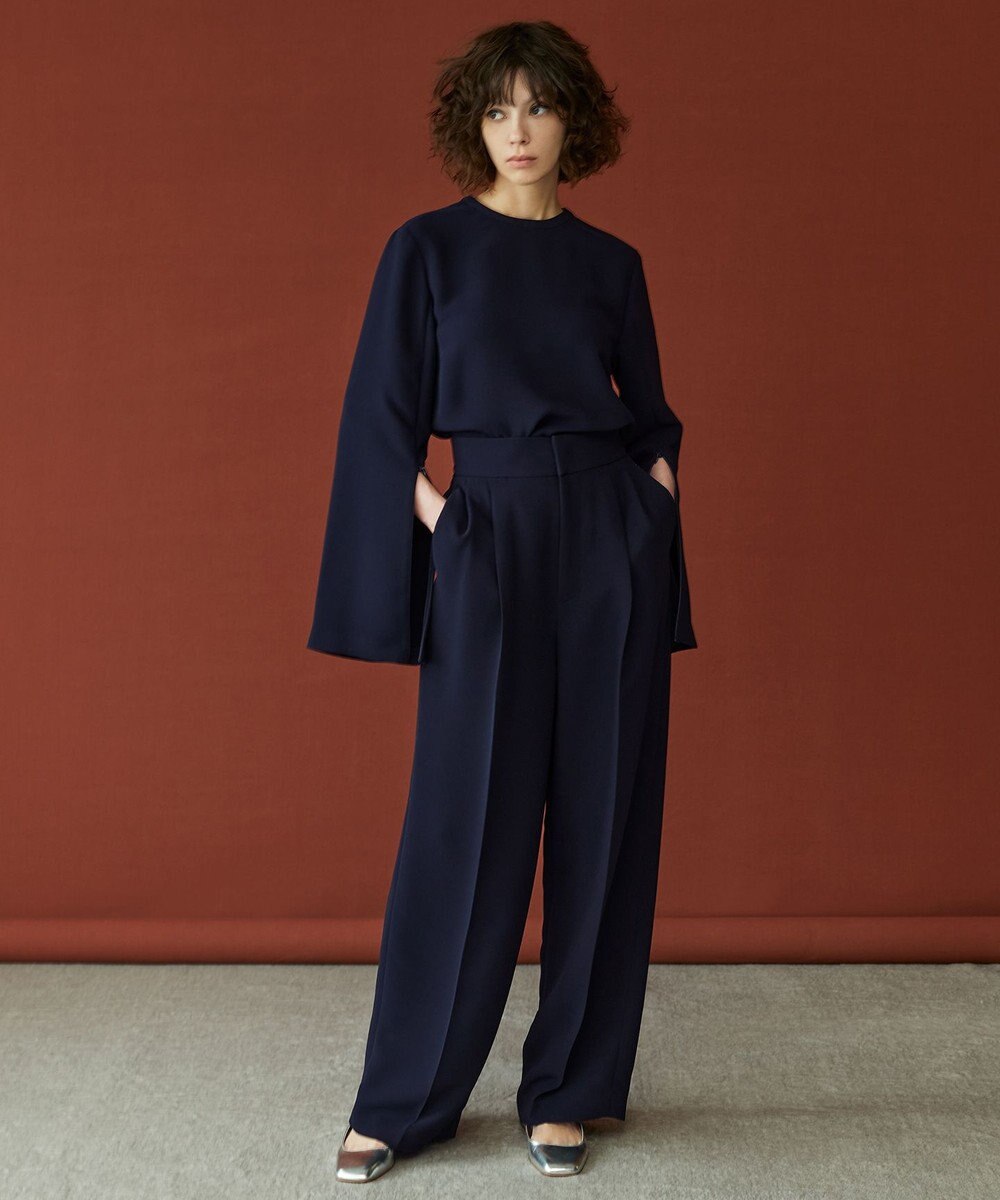 uncrave 【防シワ・洗濯機洗い可】ウォッシャブルダブルクロス スリットスリーブ ブラウス（uncrave STANDARD） 