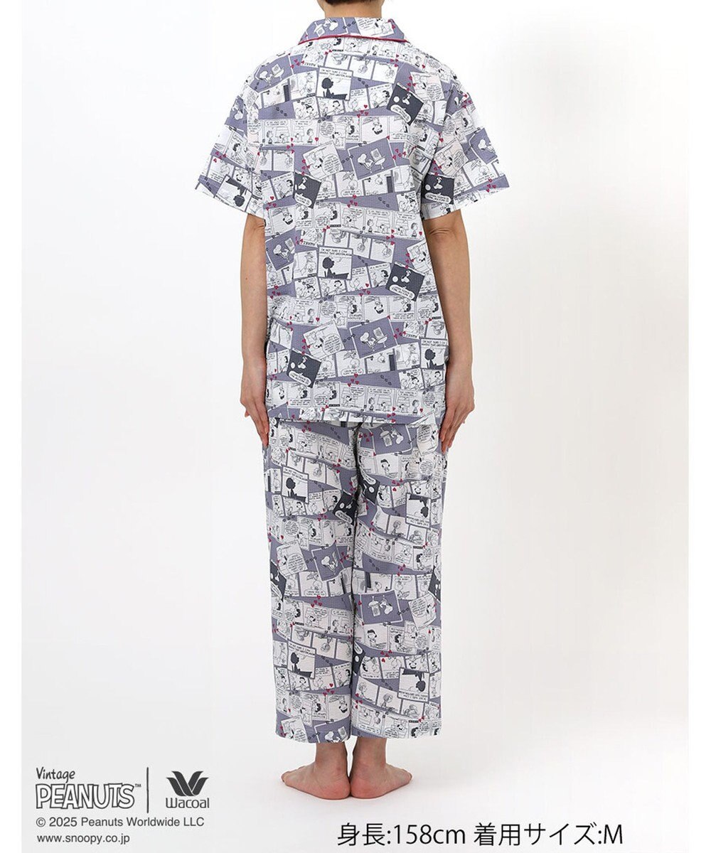 WACOAL ワコール_リラックス＆スリープ パジャマ 5分袖 半袖 8分丈 綿100%(本体) PEANUTS スヌーピー レディース FDT157 /ワコール 