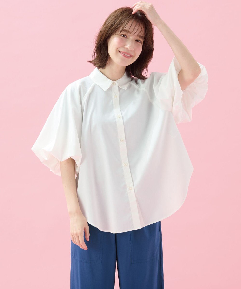 ANY 【接触冷感/UVカット/抗菌防臭/速乾】エニイファンクション パフスリーブブラウス 