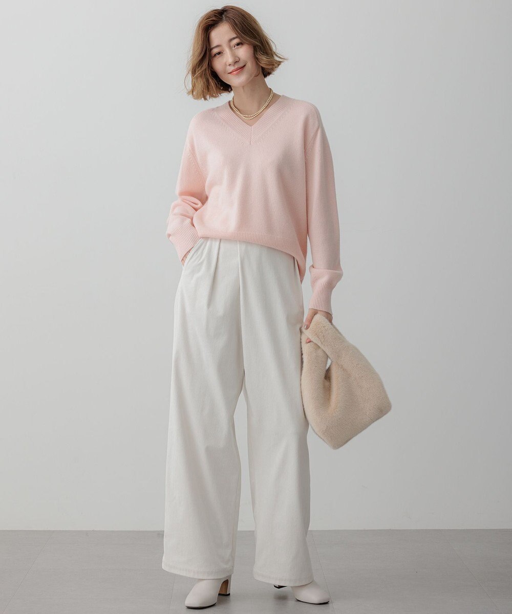 23区 【SLOW/一部店舗限定】ソフトコーデュロイ ワイドパンツ 