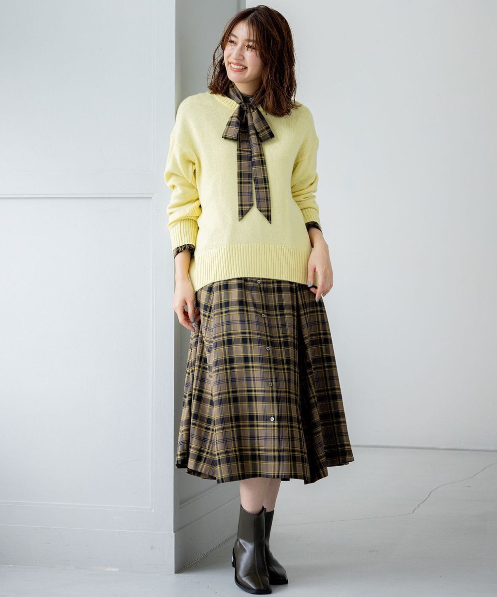 組曲 L カシミヤブレンドバルキープルオーバー ニット 