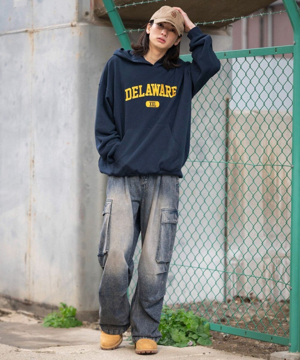 WEGO 【ユニセックス着用ITEM/SMLサイズ展開】グラフィックロゴプルパーカー 